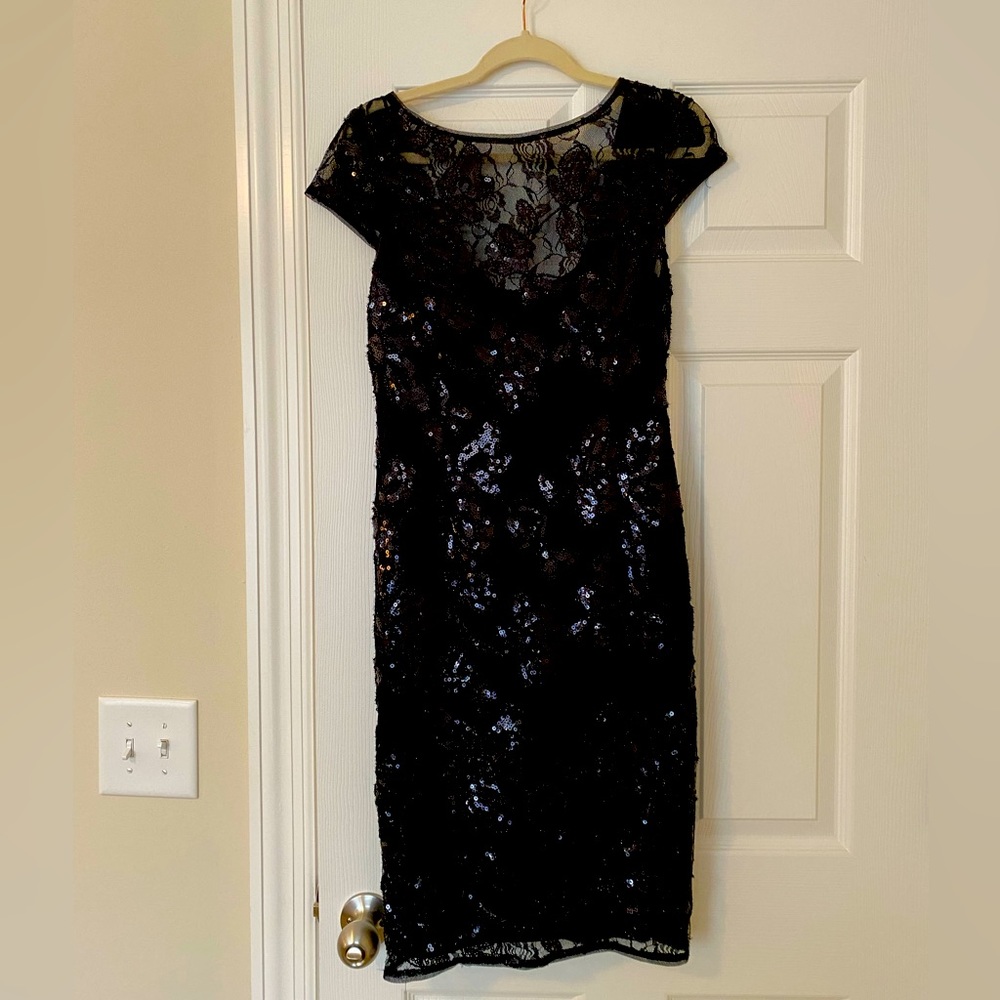 Black Sequin Cocktail Dress